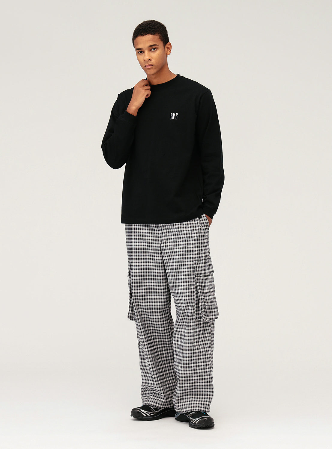 Wide Check Cargo Pants