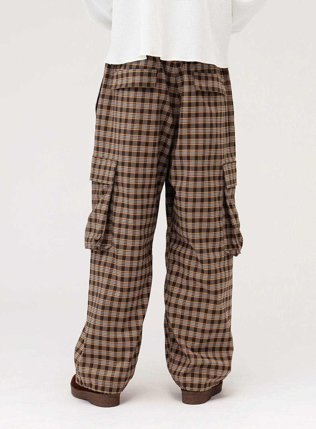 Wide Check Cargo Pants
