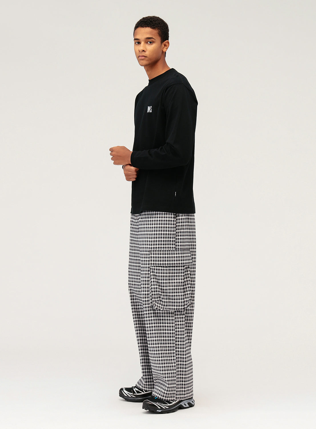 Wide Check Cargo Pants