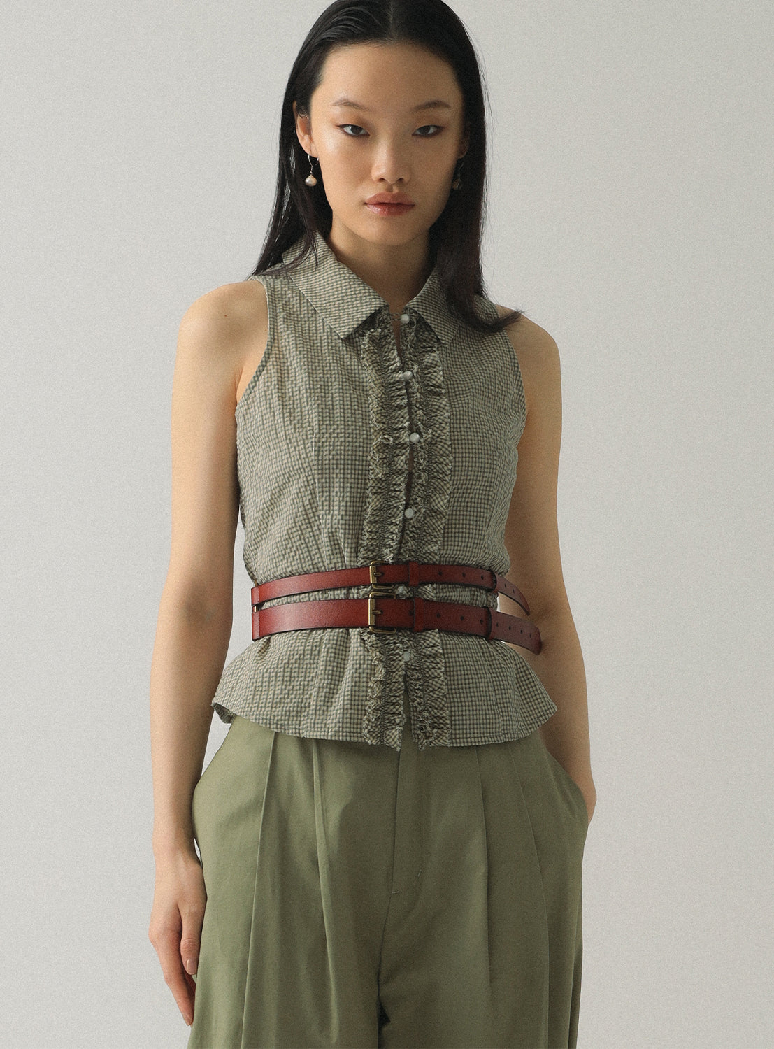 Wide Double Buckle Belt