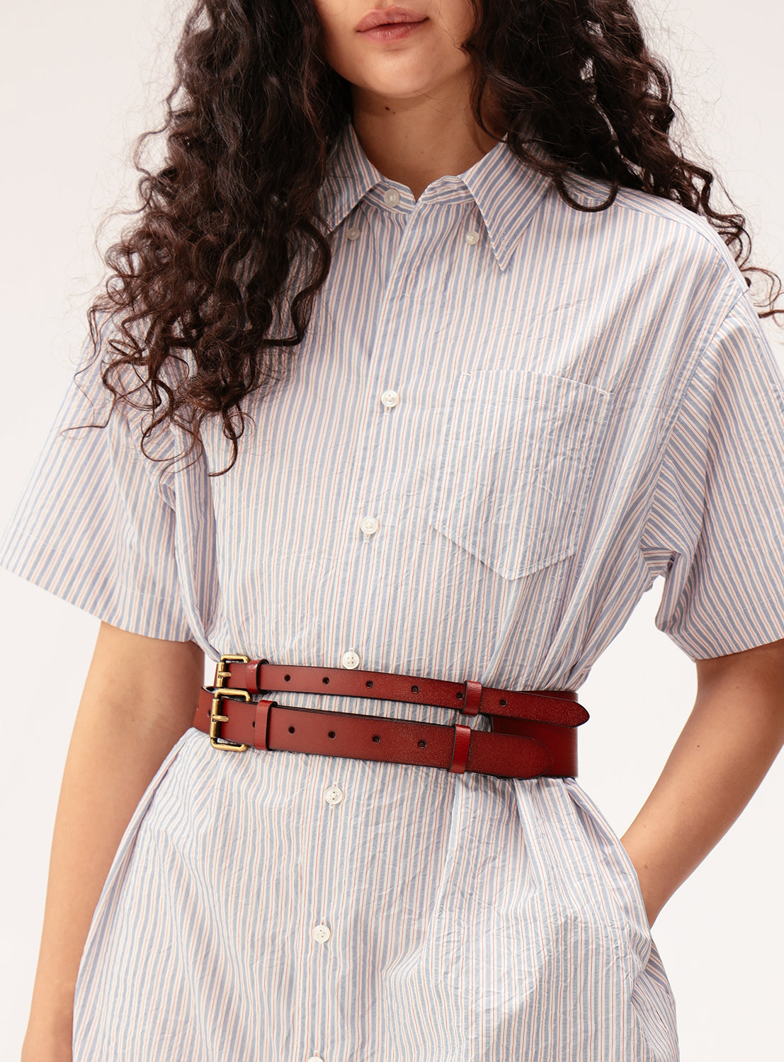 Wide Double Buckle Belt