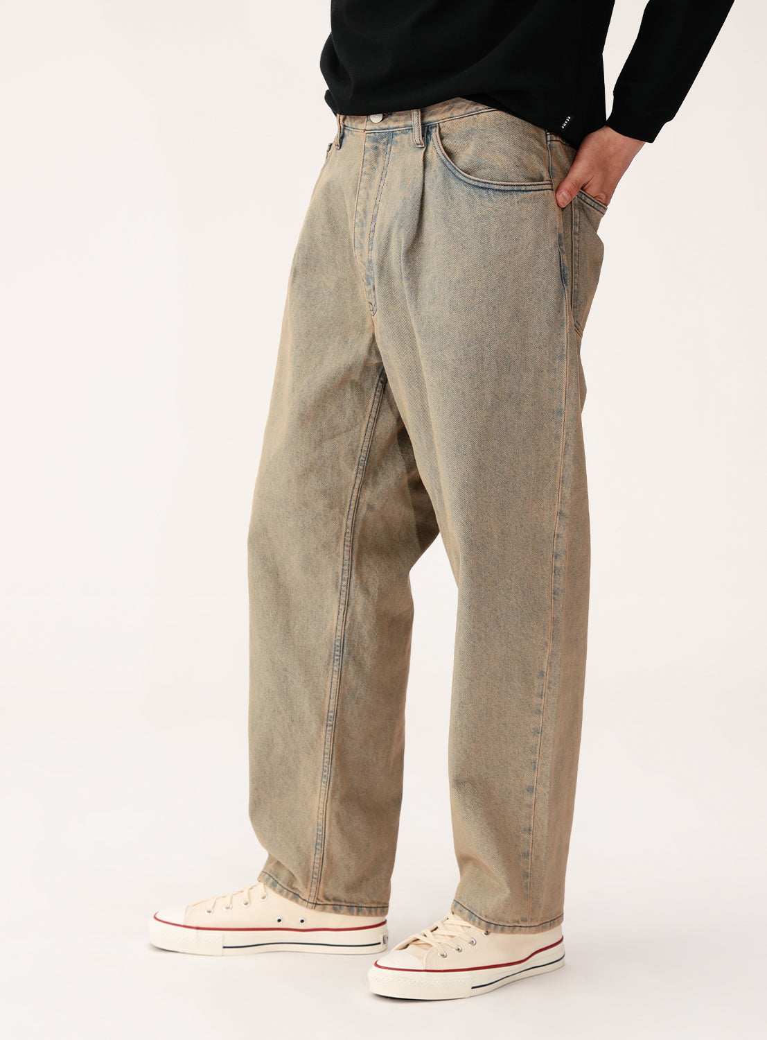 Wide Tapered Denim Pants