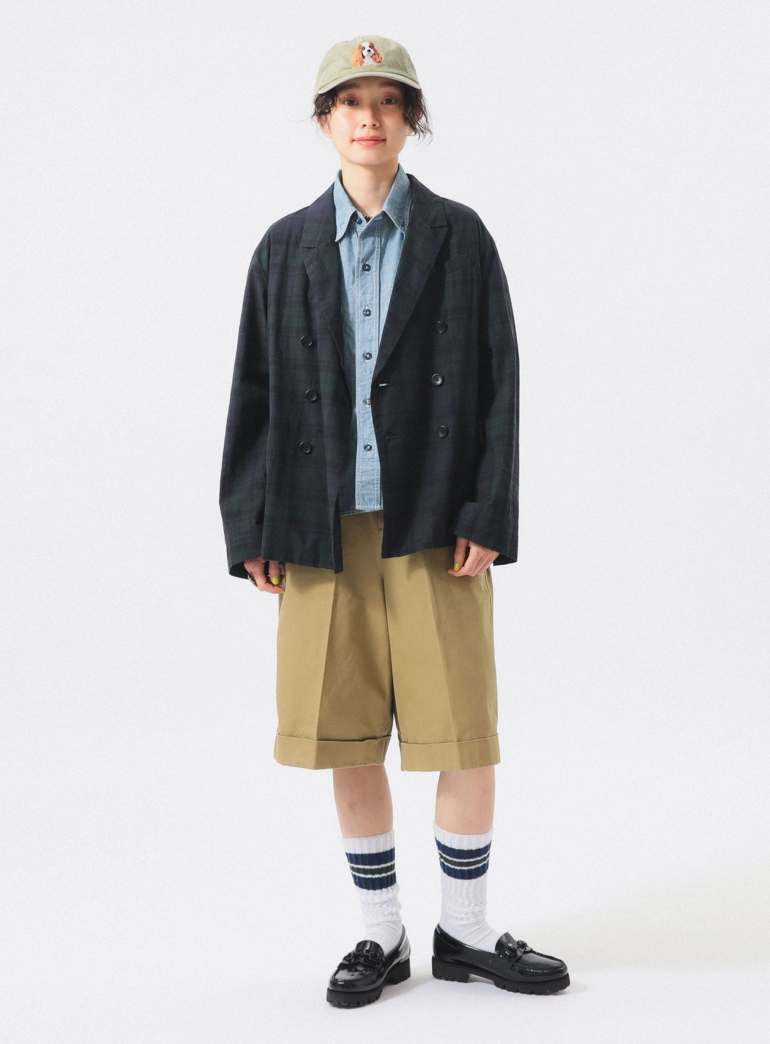 Plaid Double-Breasted Overshirt Jacket