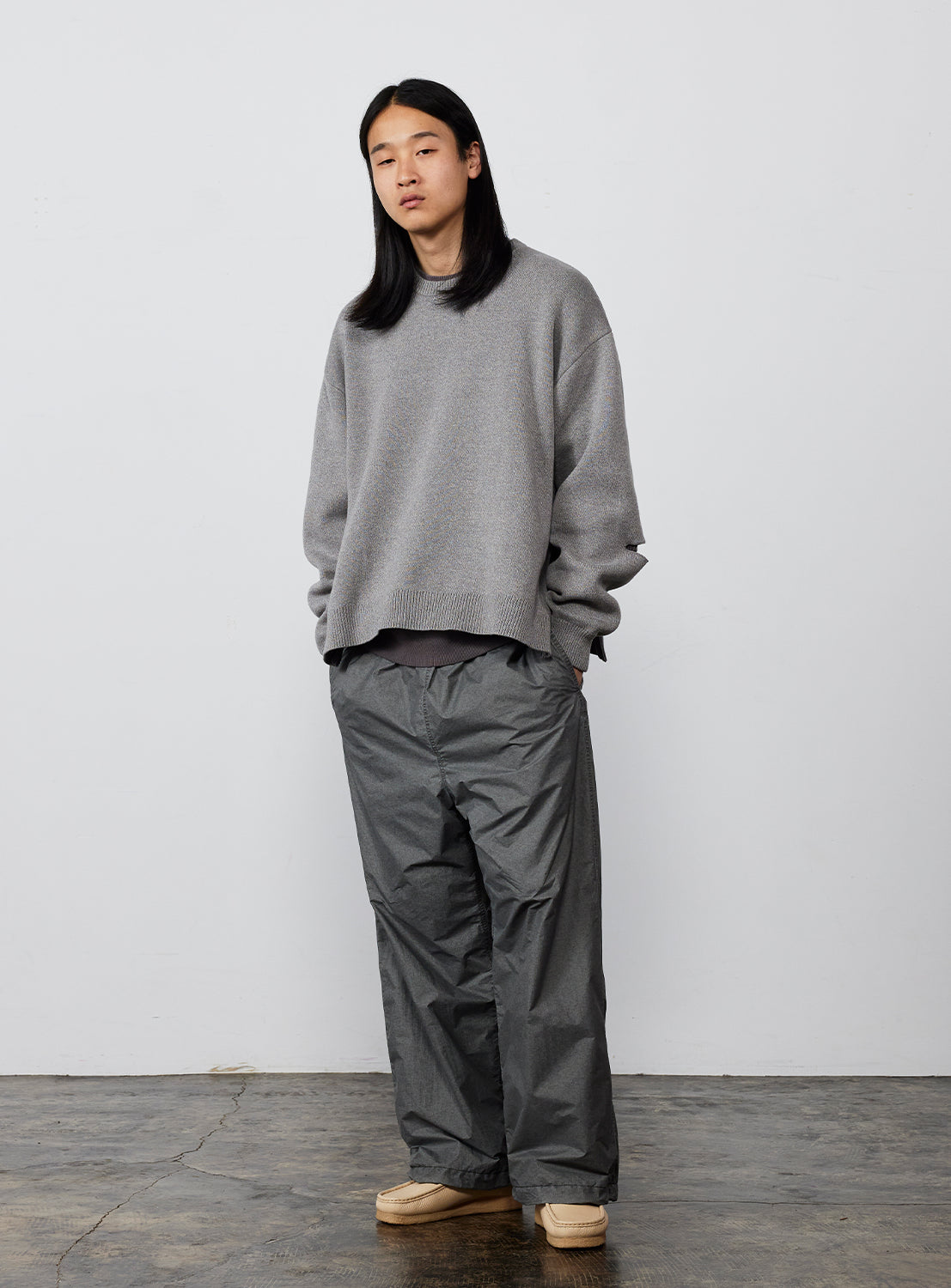 Wide Short Fit 12G Slit Knit