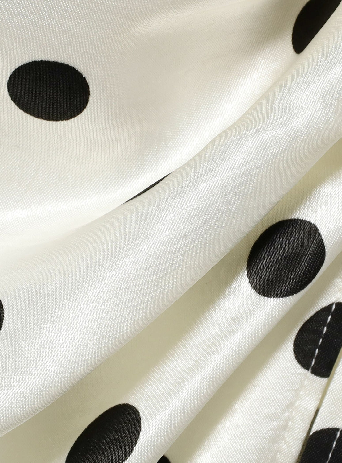 Dotted Ruffle Satin Skirt