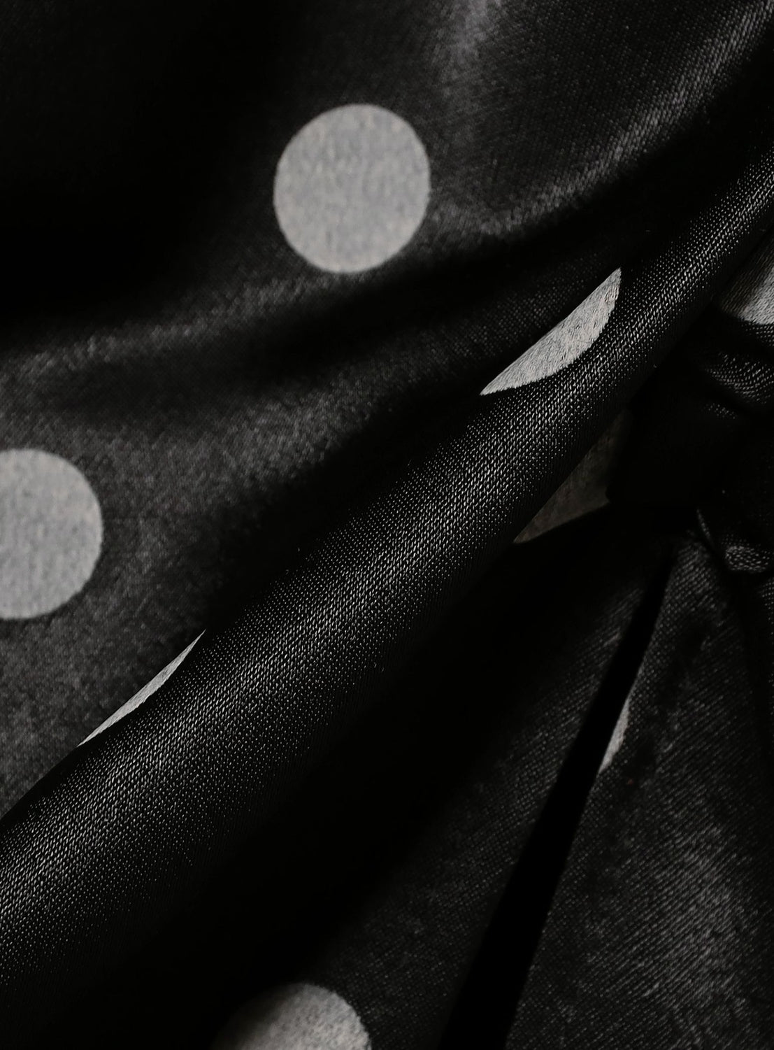 Dotted Ruffle Satin Skirt