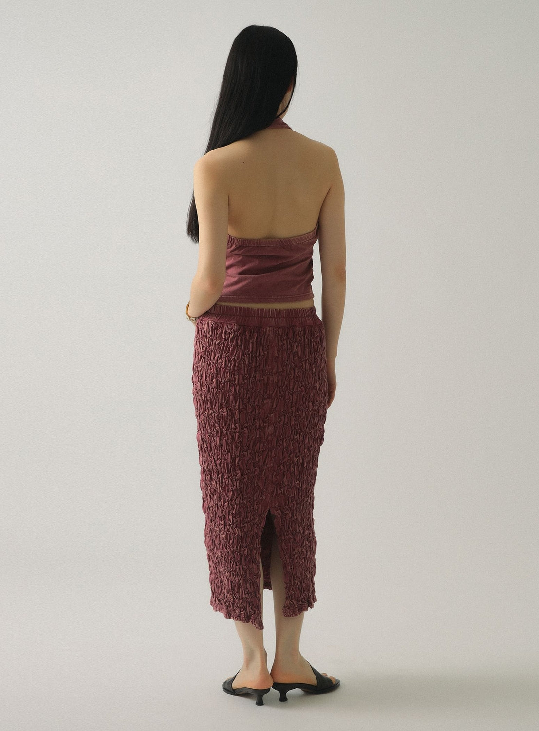 Shirred Cut-and-Sew Skirt