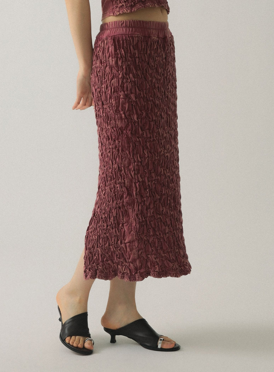 Shirred Cut-and-Sew Skirt