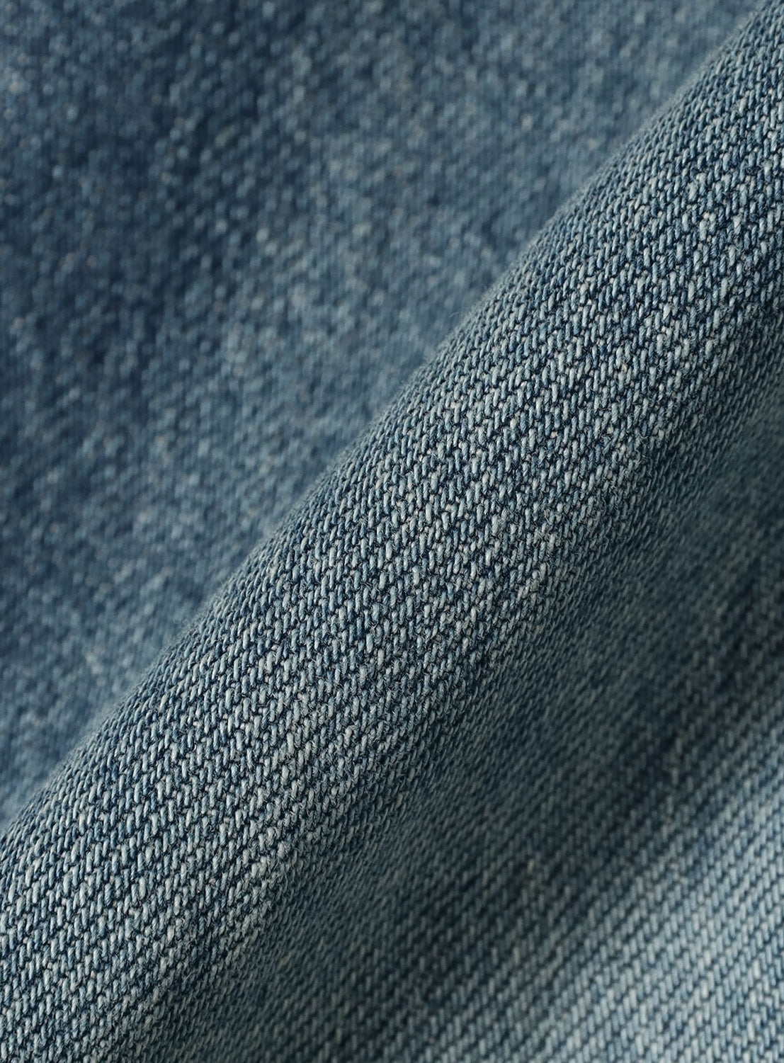 Close-up of blue denim fabric texture