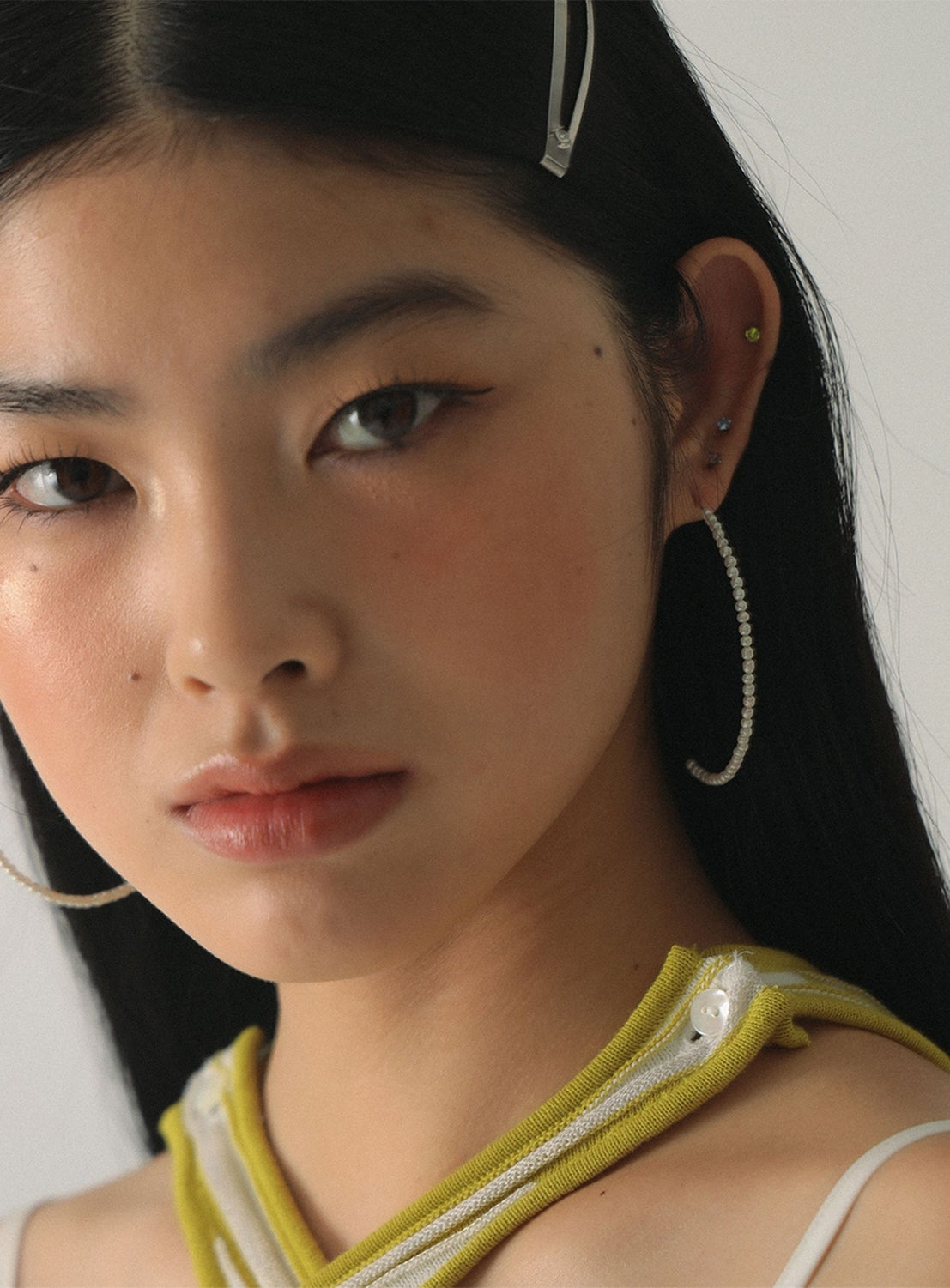 Glass Pearl Hoop Earrings