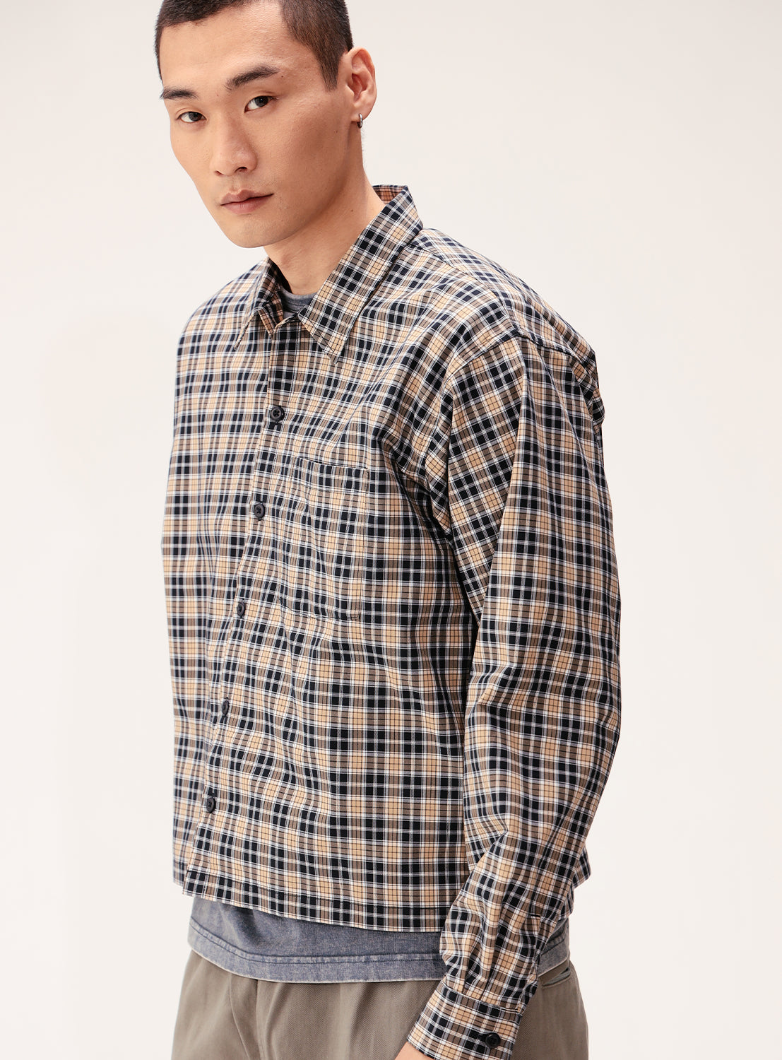 Checked Cropped Shirt