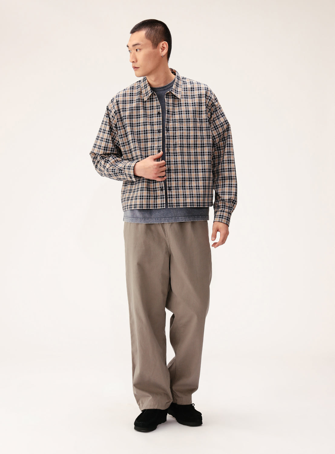 Checked Cropped Shirt