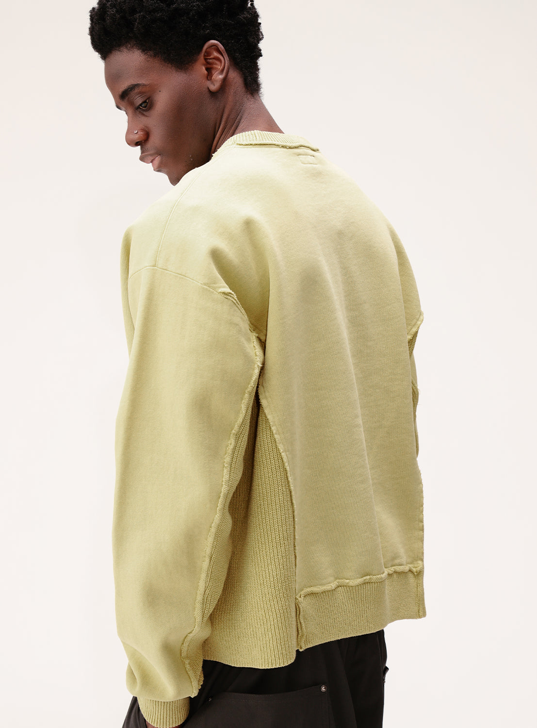 Hybrid Knit-Fleece Crew Neck Sweatshirt