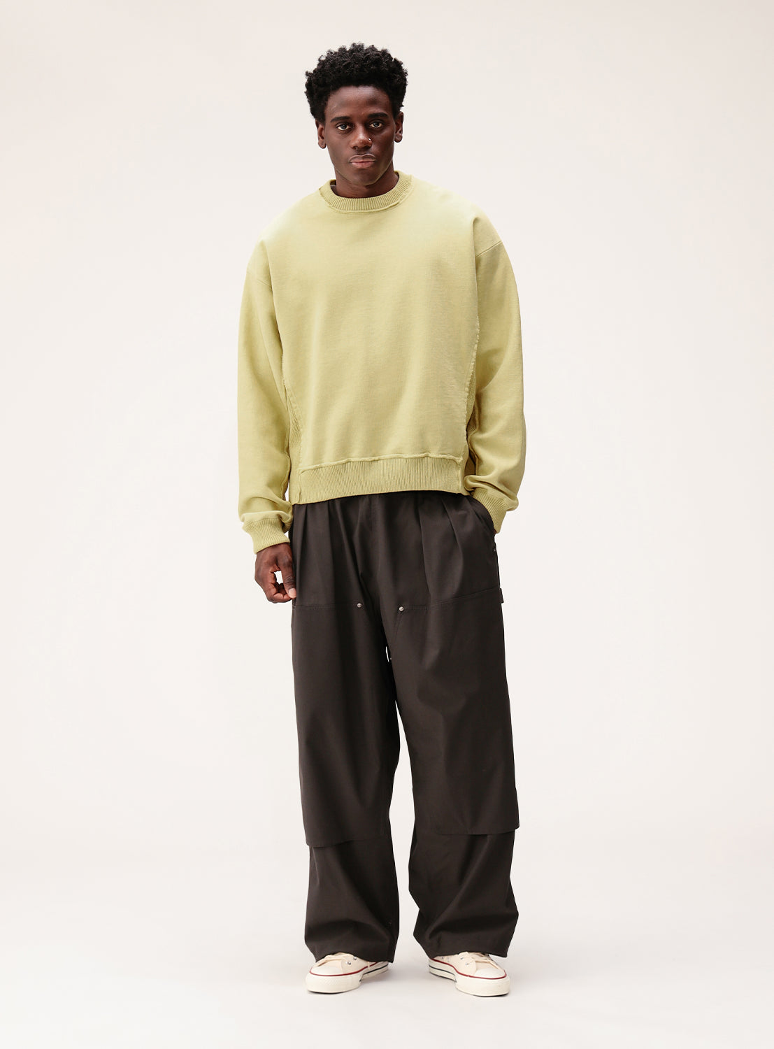 Hybrid Knit-Fleece Crew Neck Sweatshirt