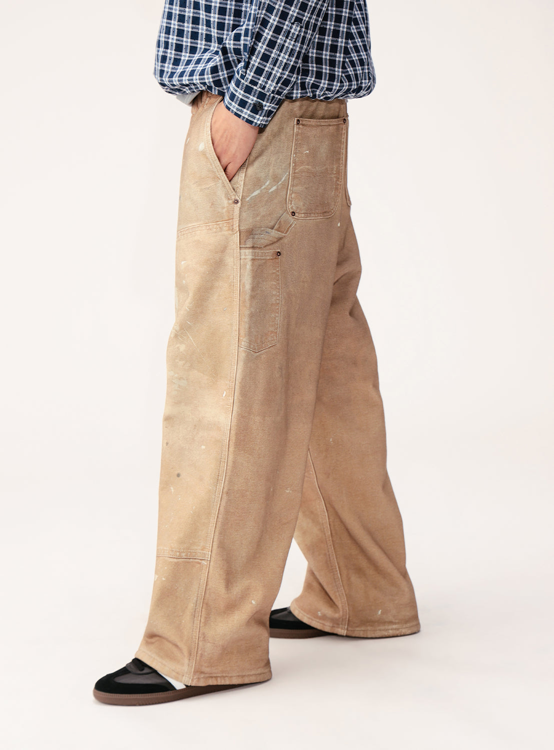 Mock Print Double Knee Sweatpants