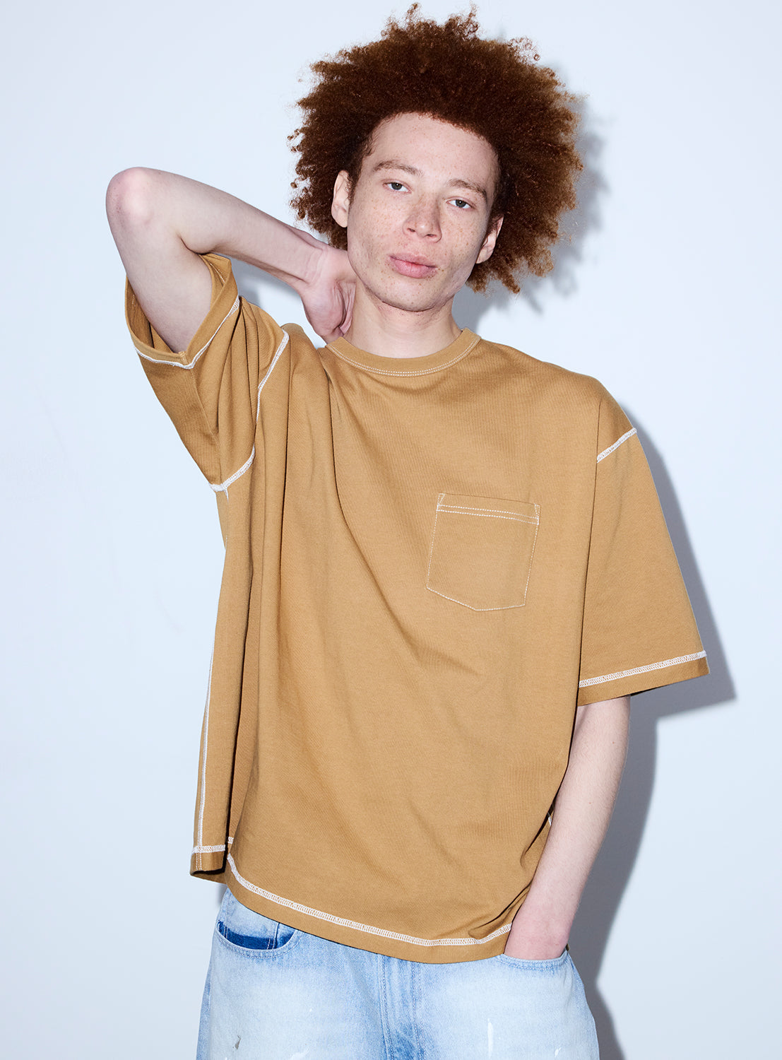 Back Stitch Loose T-Shirt