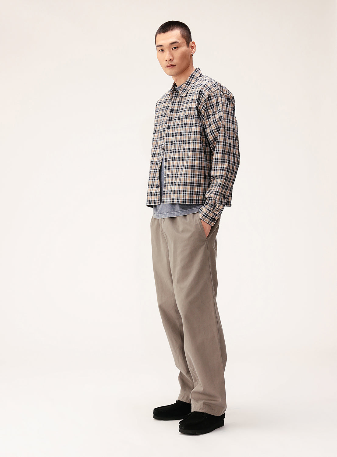 Checked Cropped Shirt