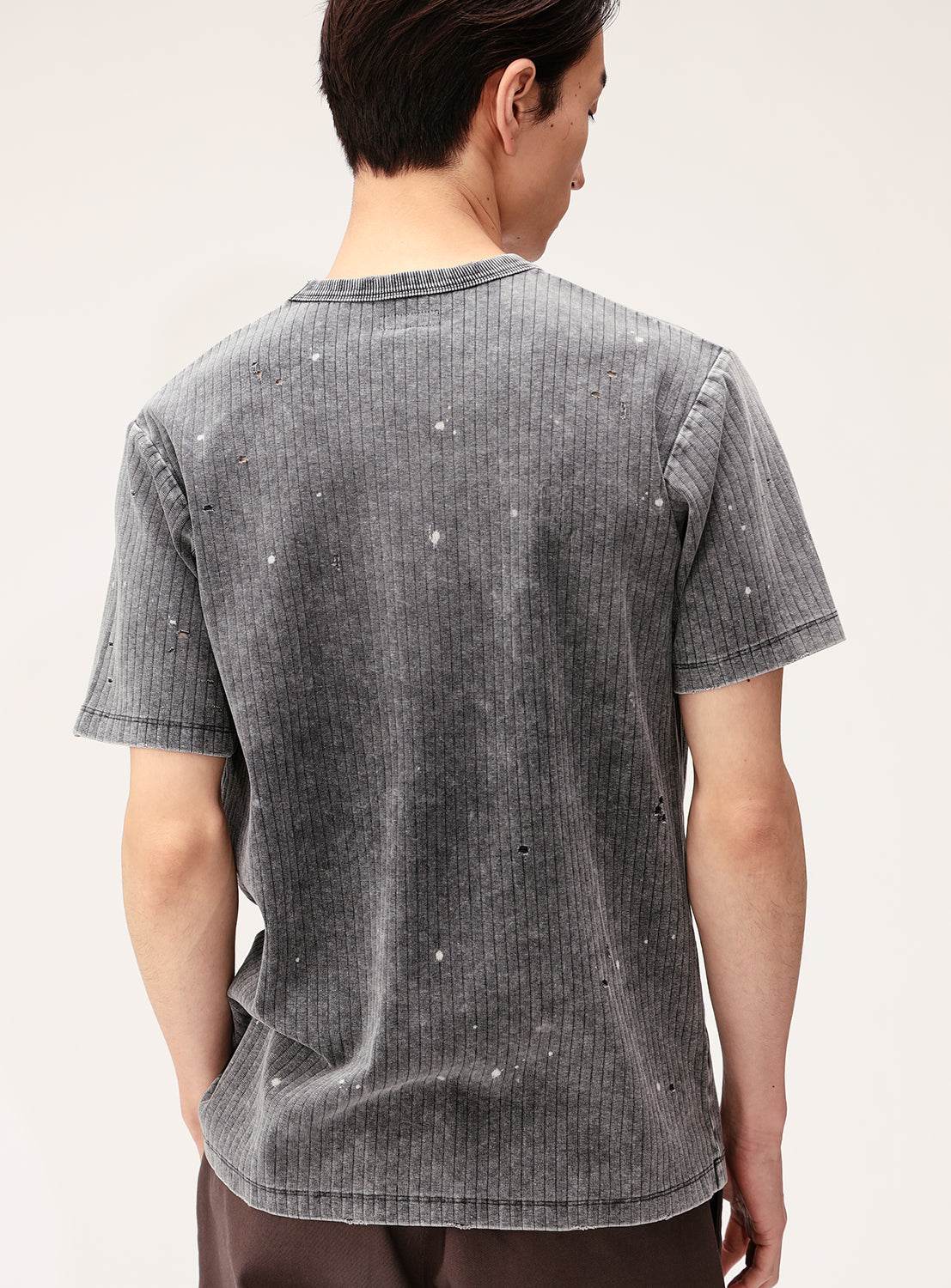Faded Basic Fit Ribbed T-Shirt