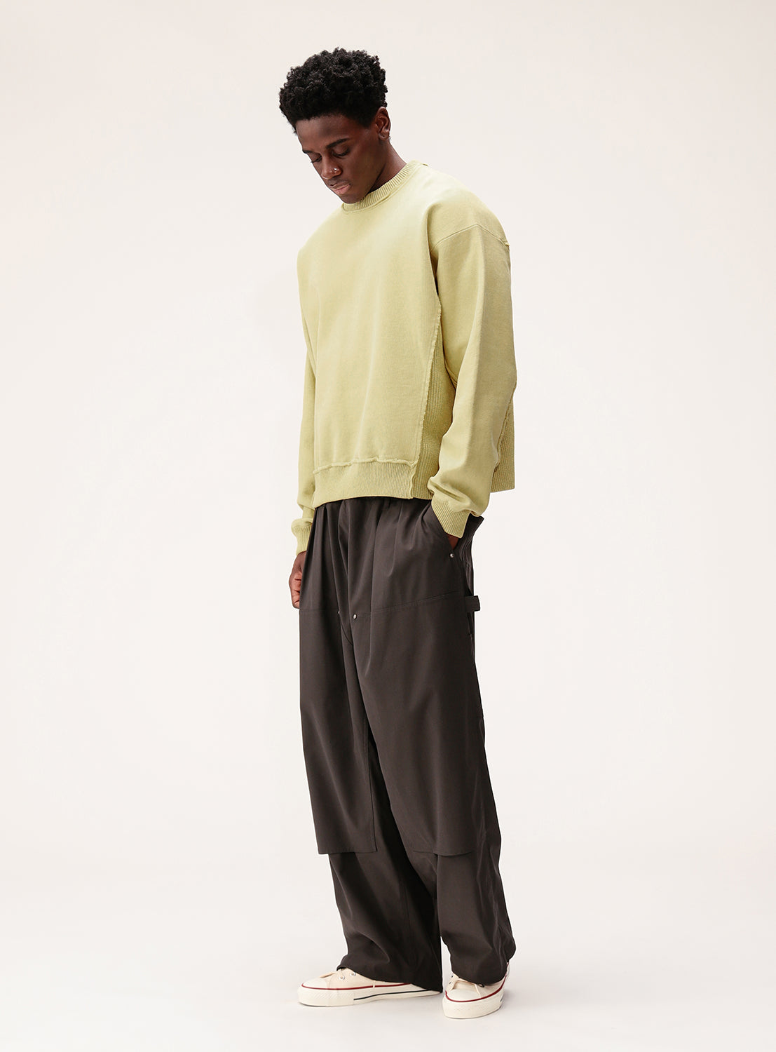 Hybrid Knit-Fleece Crew Neck Sweatshirt