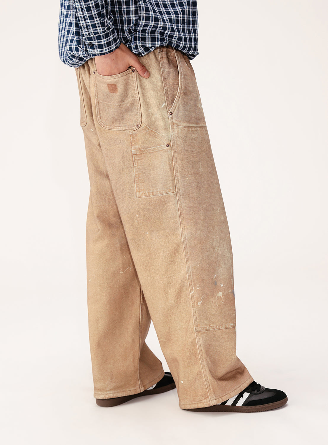 Mock Print Double Knee Sweatpants Mock Print Double Knee Sweatpants