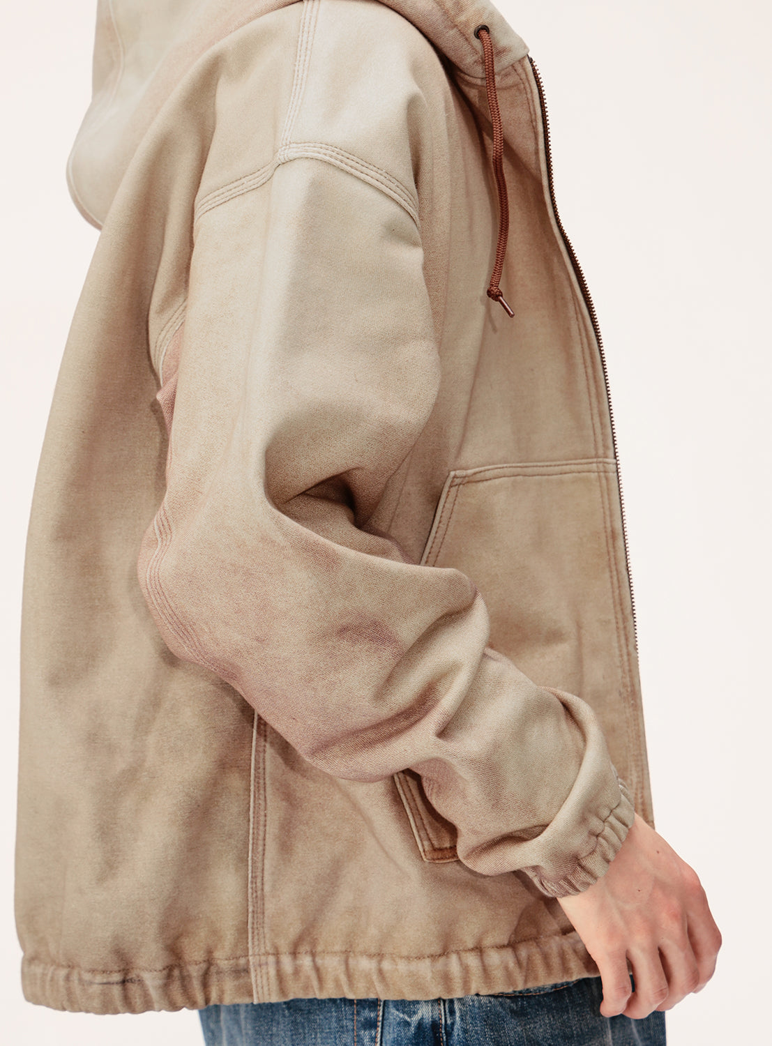 Mock Print Zip Hoodie