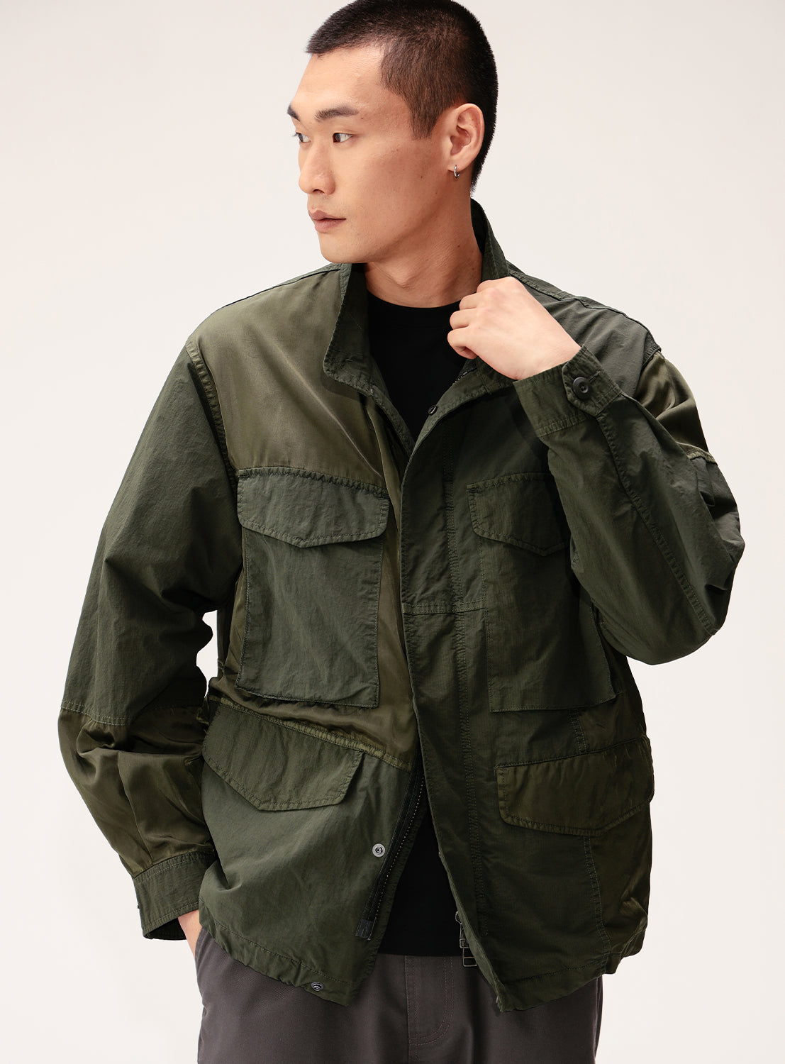 Multi-Fabric Garment-Dyed M-65 Jacket