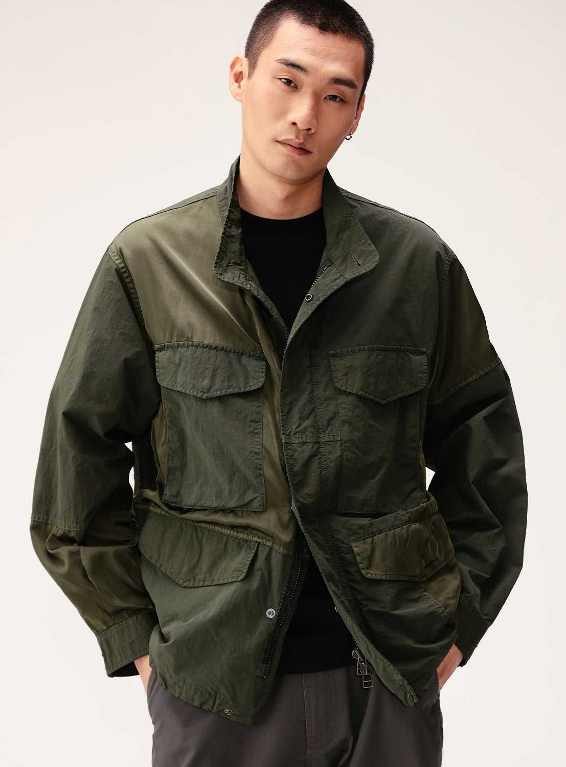 Multi-Fabric Garment-Dyed M-65 Jacket