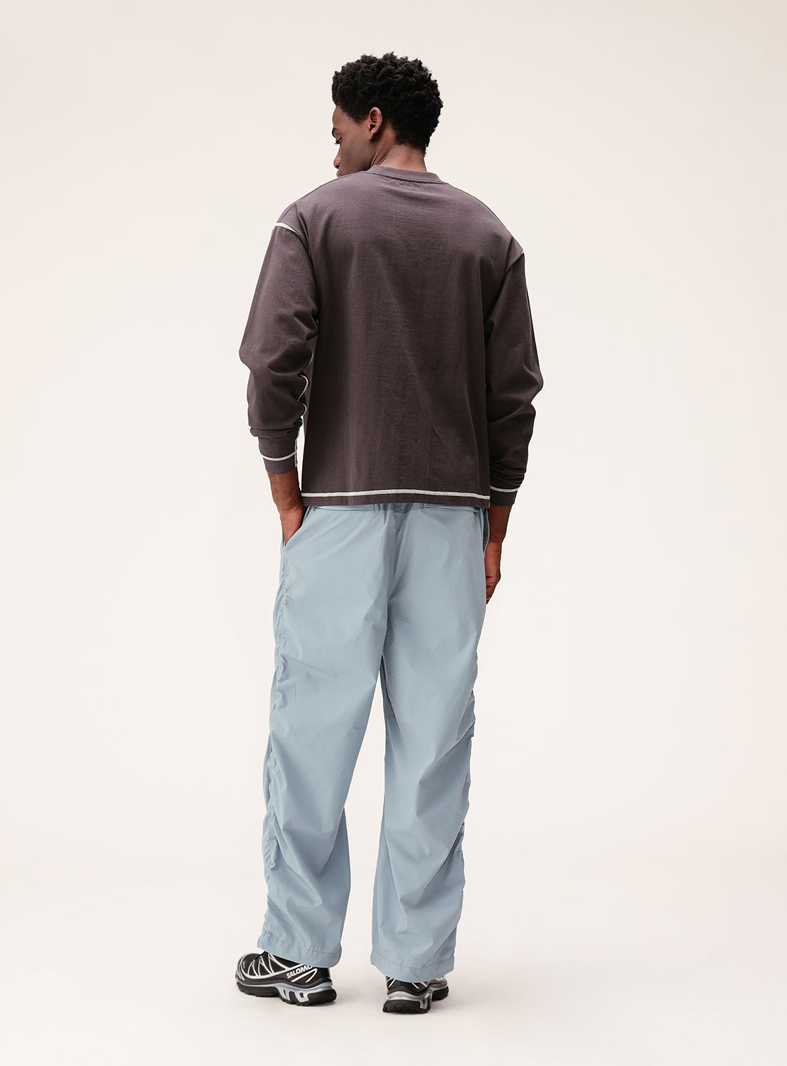 Puckered Easy Wide Straight Fit Pants