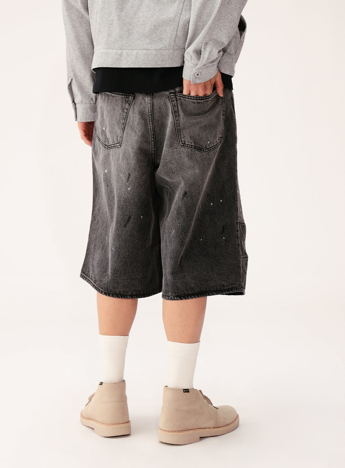 Quarter-Length Painter Denim Pants