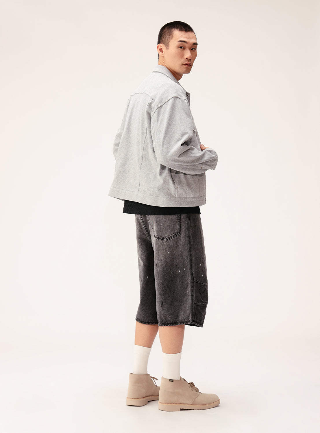 Quarter-Length Painter Denim Pants