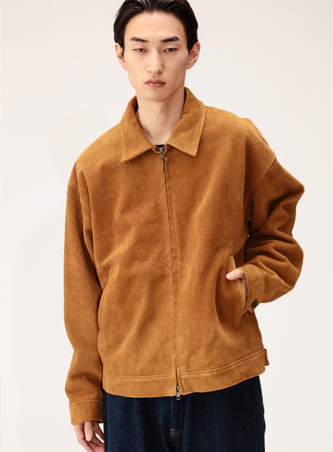 Suede Zip-Up Blouson
