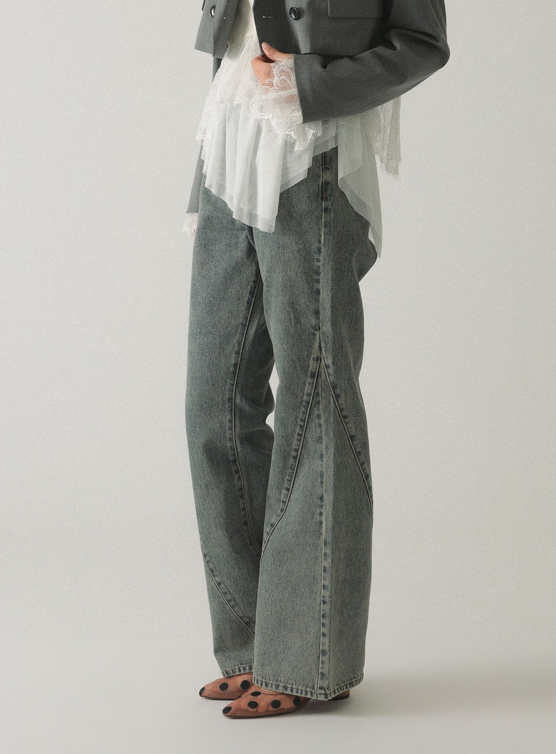 Denim Flared Pants