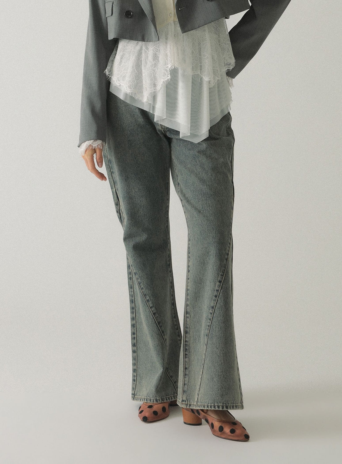 Denim Flared Pants