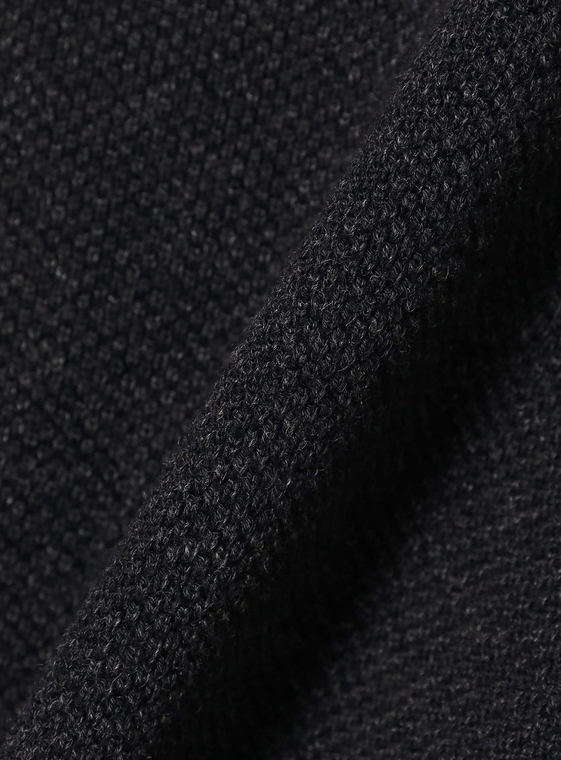 Close-up of black textured fabric.