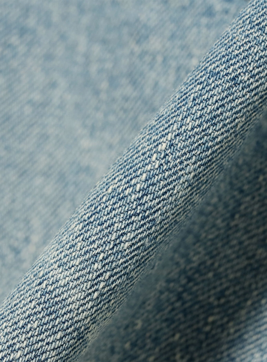 Close-up of blue denim fabric texture