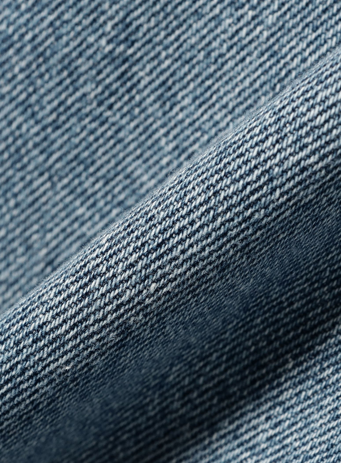 Close-up of blue denim fabric texture