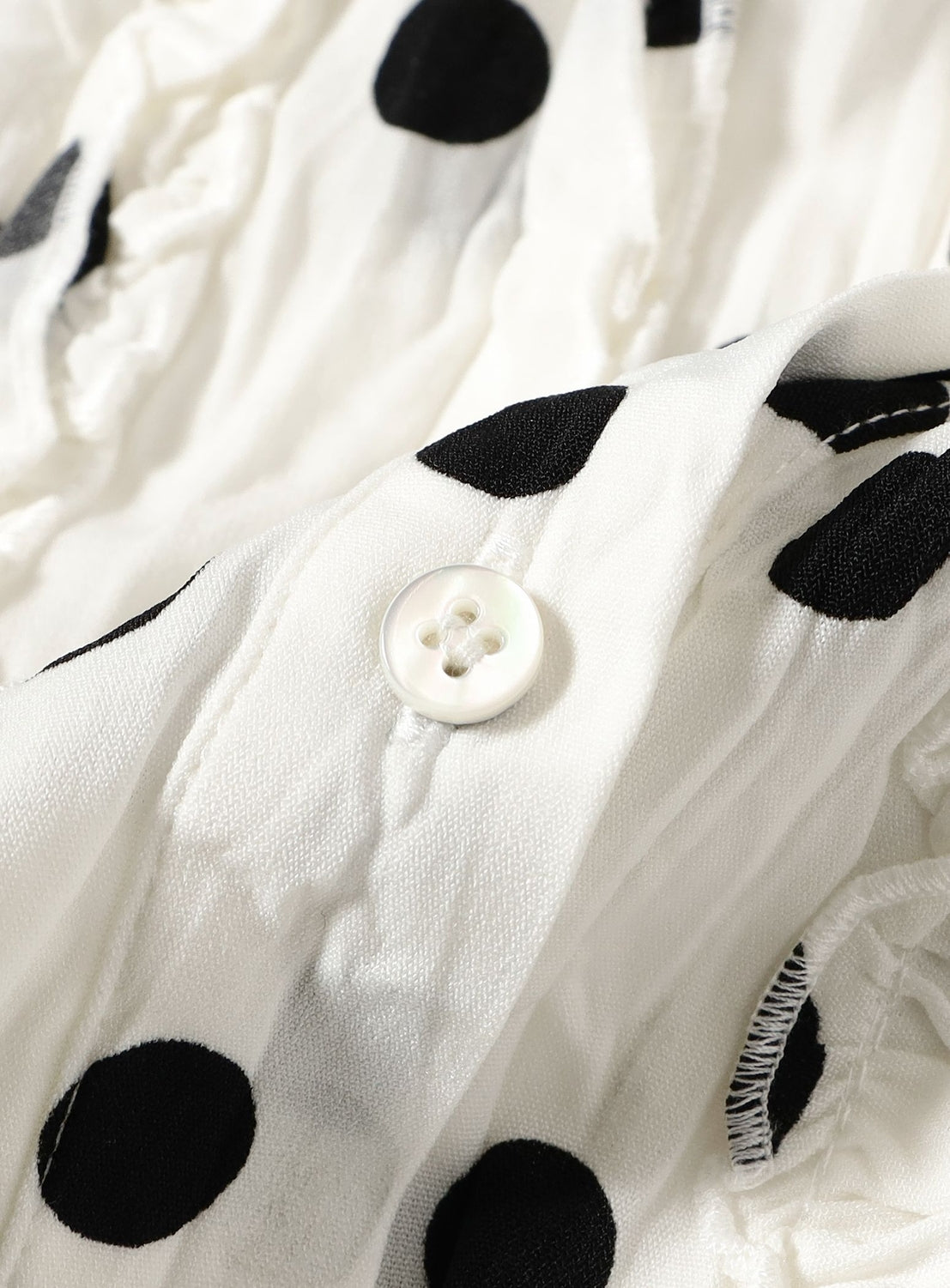 Dot Crinkle Ruffle Shirt