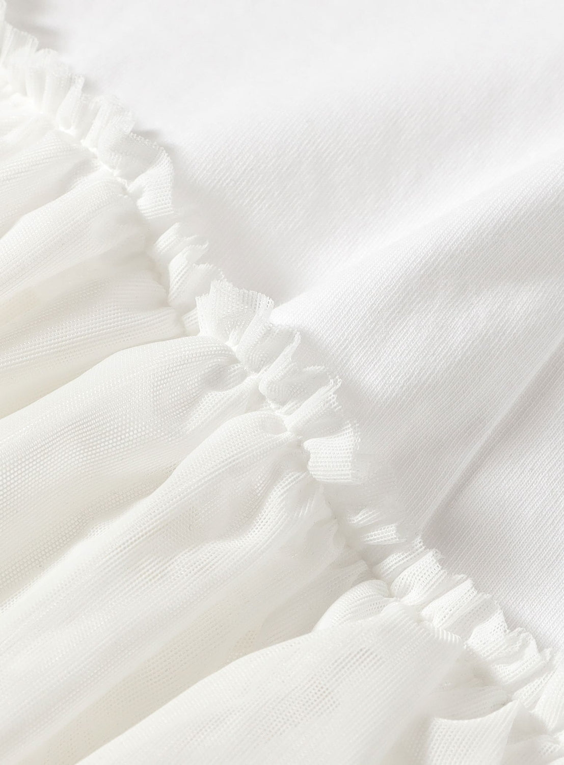Tulle Asymmetrical Hem T-Shirt