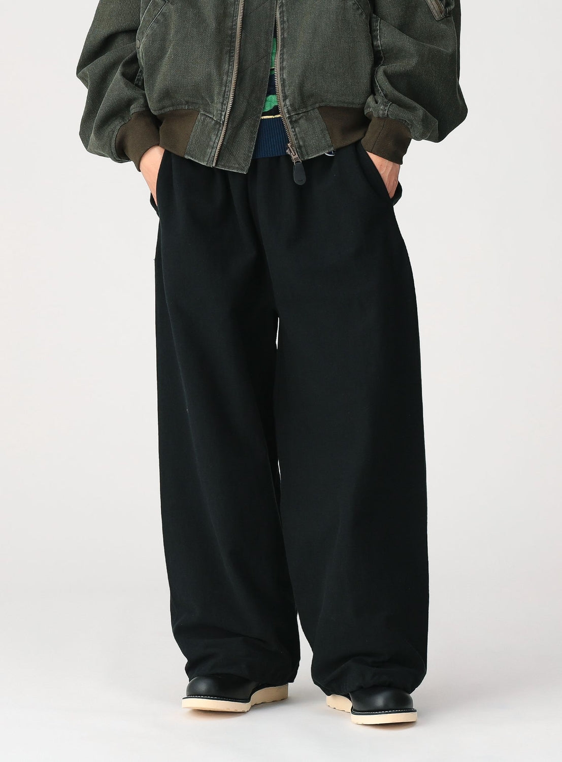[Exclusive] Reverse Weave® Wide-Leg Trousers