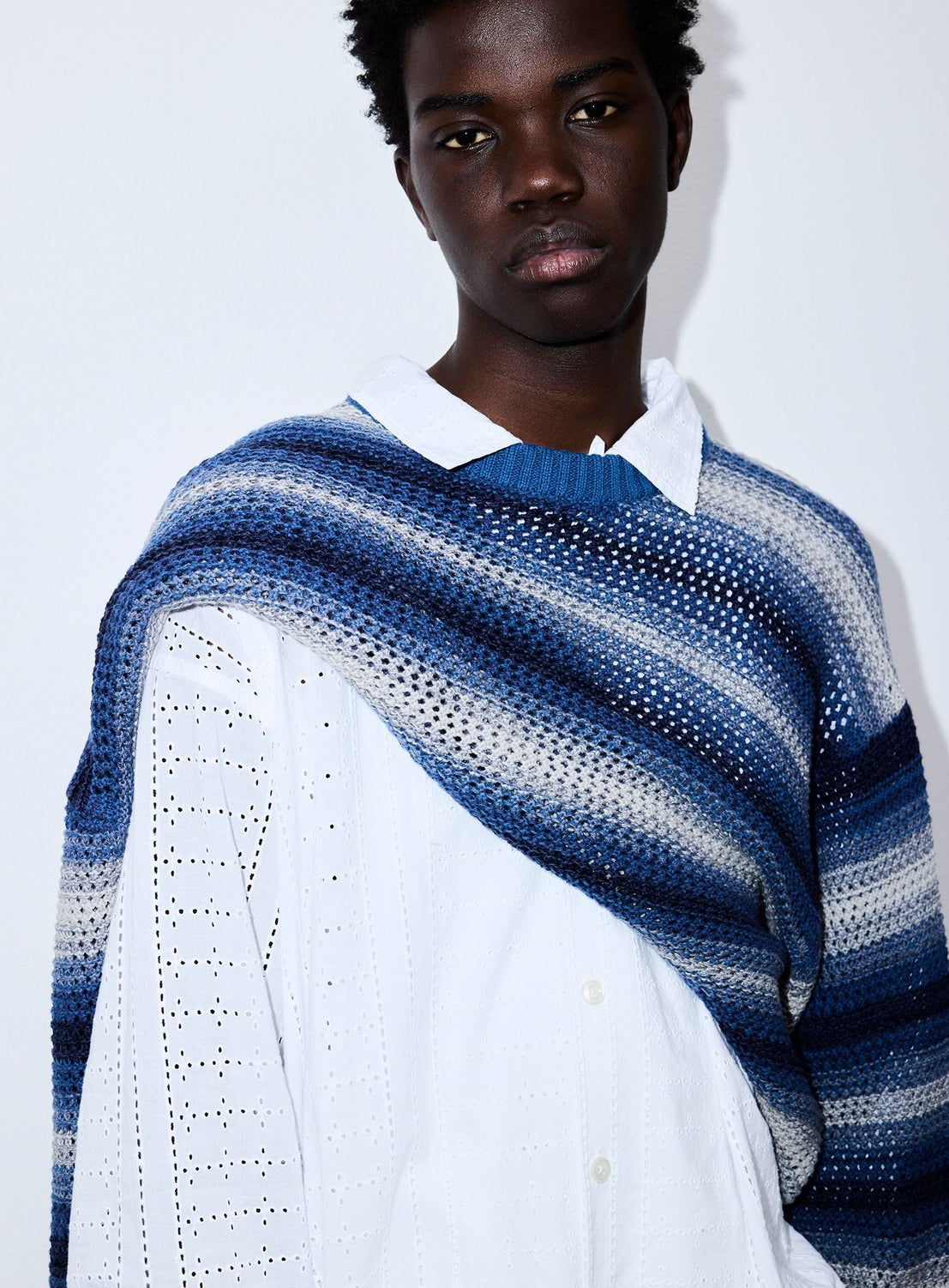 Lace Open Collar Shirt