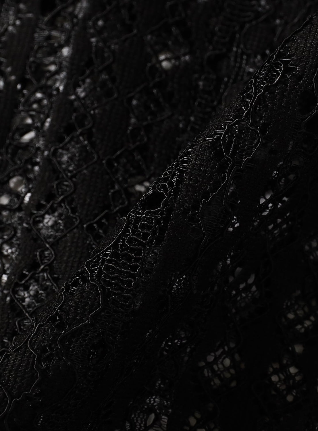 Raschel Lace Short Sleeve Widespread Collar Shirt
