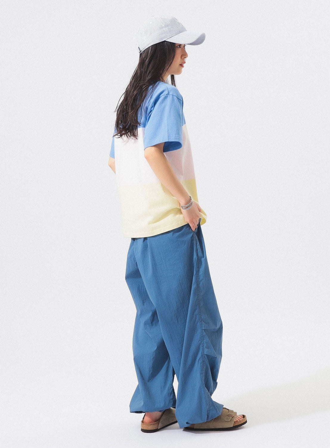Wide Border Lace-Up Short Sleeve Top