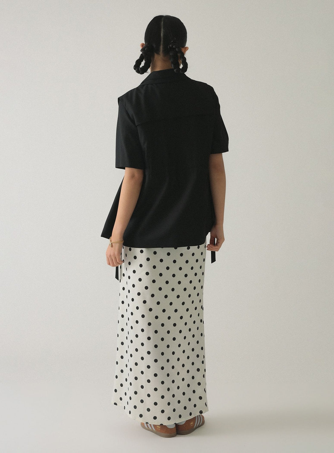 4-Button Double-Breasted Half-Sleeve Jacket