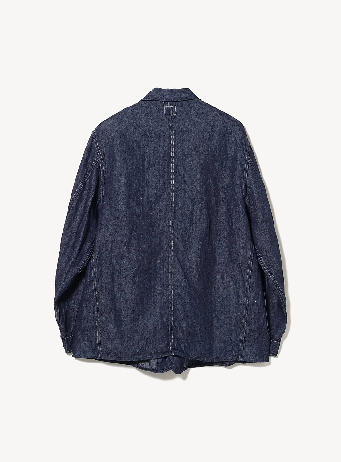 Blue denim jacket on a white background