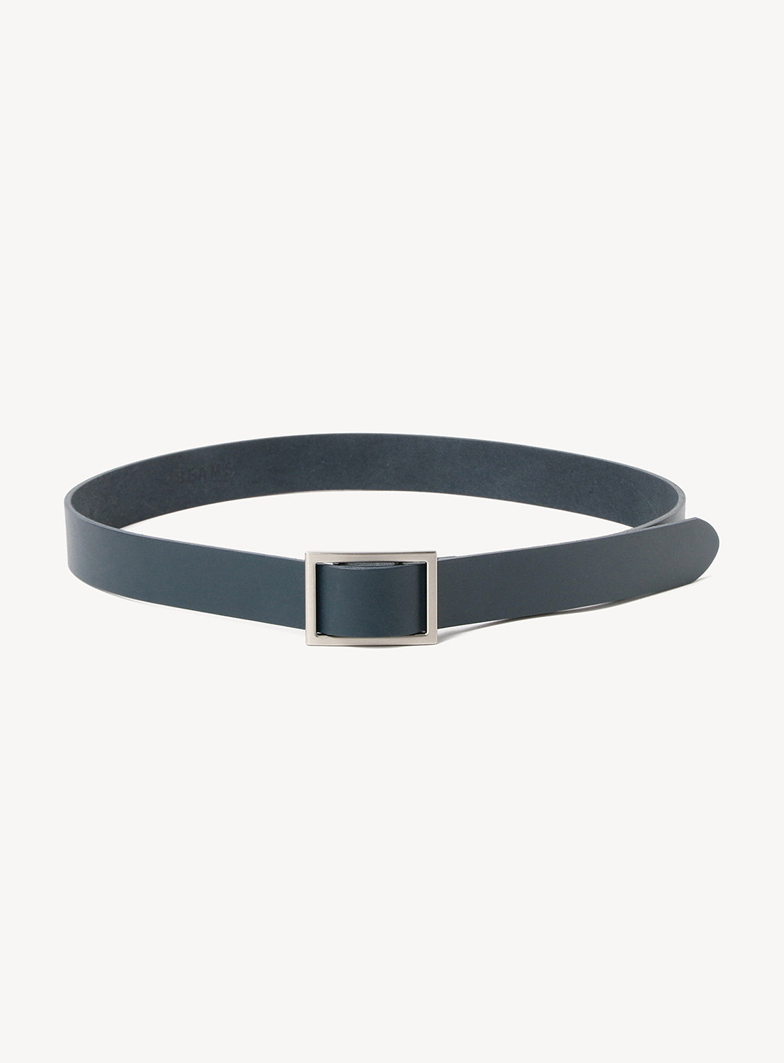 The BEAMS Adjustable No-Hole Leather Belt, showcased on a white background, features a sleek square buckle and offers a modern twist on the classic accessory.