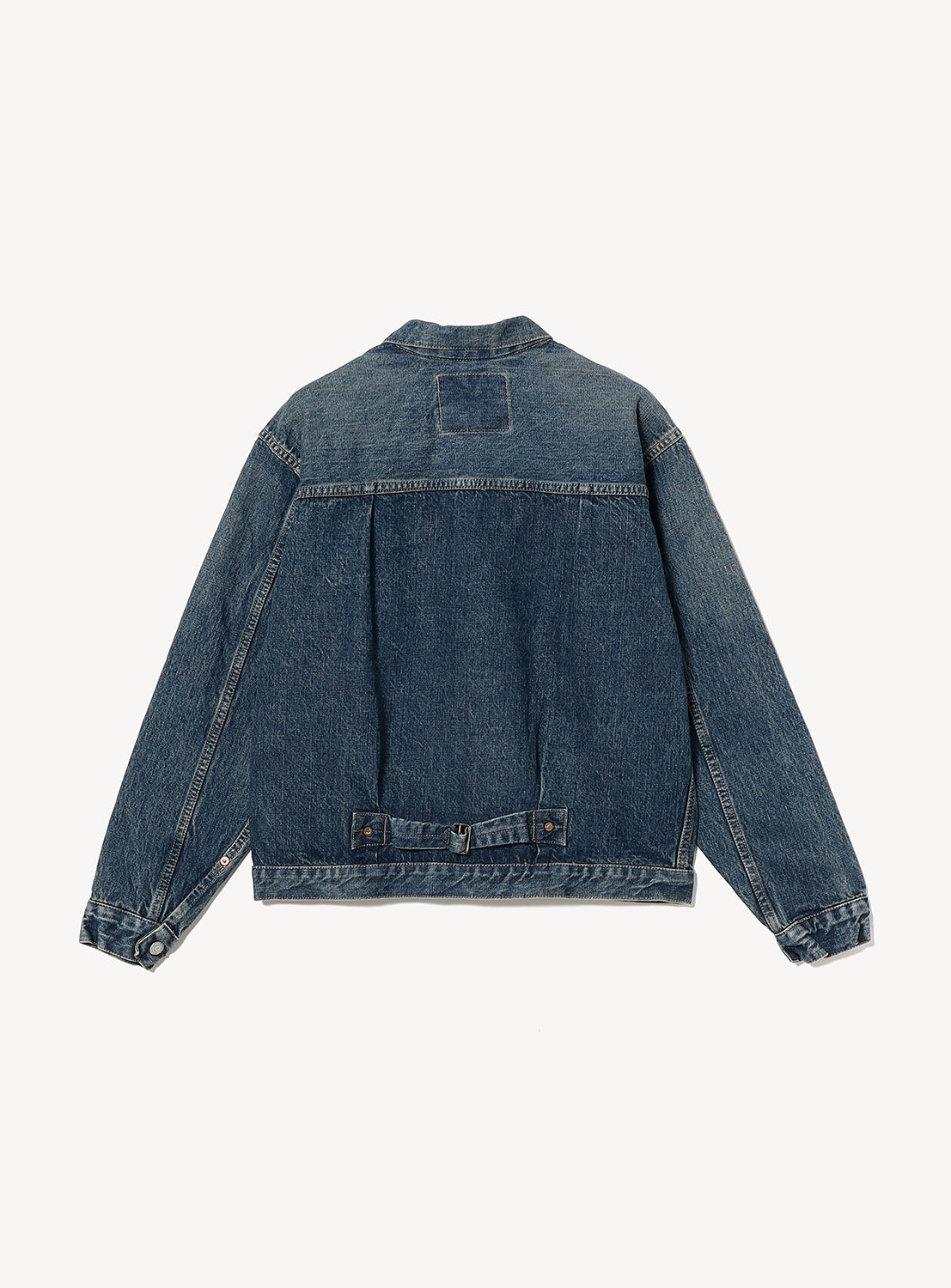 Blue denim jacket on a white background