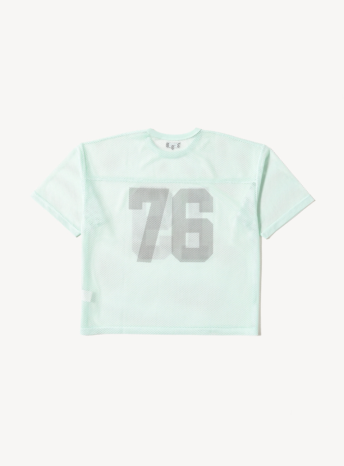 Wide Short Fit Numbered Mesh Print T-shirt