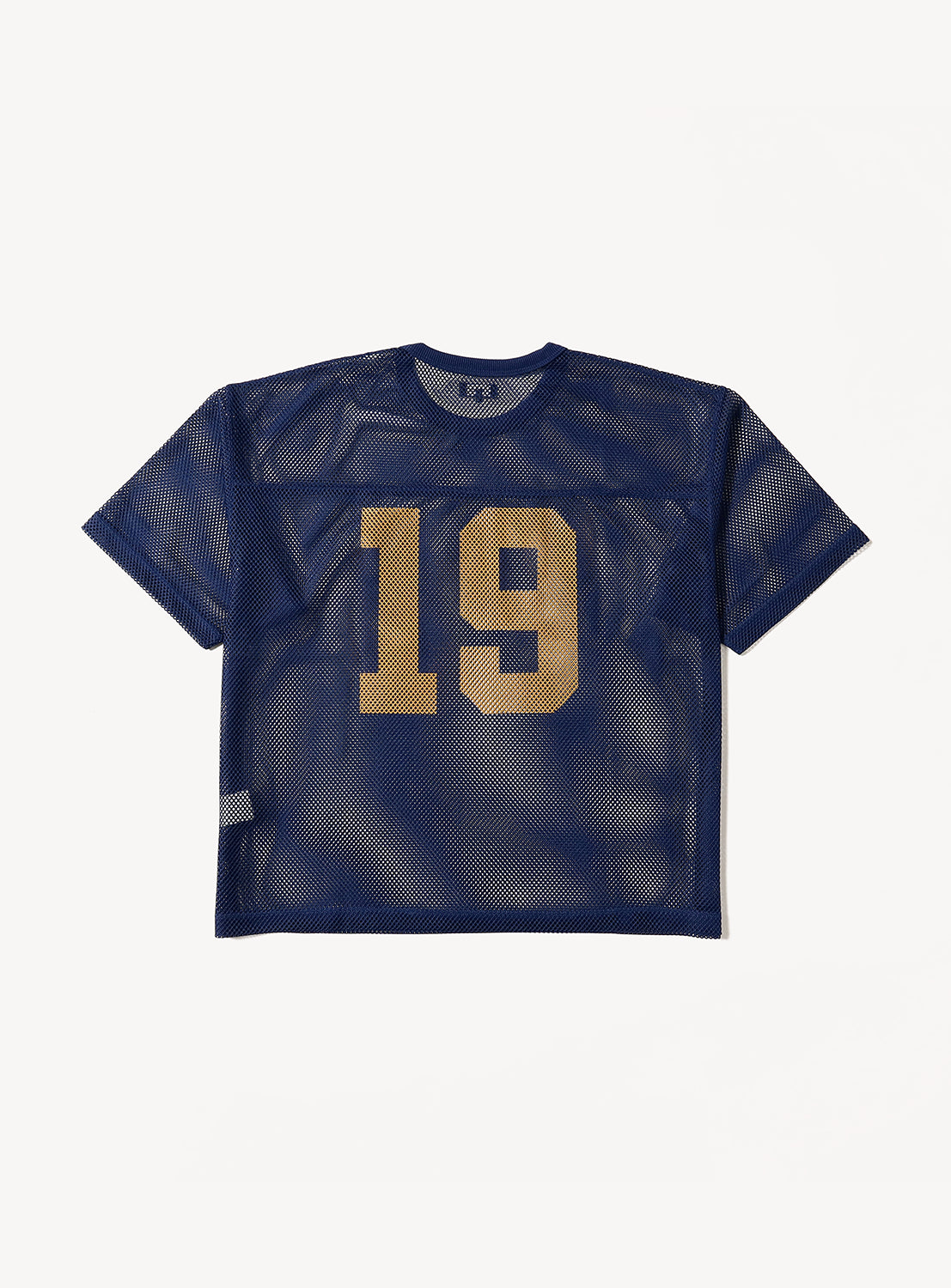 Wide Short Fit Numbered Mesh Print T-shirt
