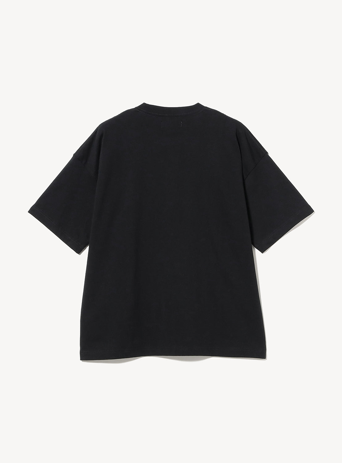 A plain black short-sleeve t-shirt from TTT MSW is shown laid flat and viewed from the back against a white background. The TTT MSW Logo T-Shirt features an embroidered Triple T logo, offering a subtle yet distinctive touch.
