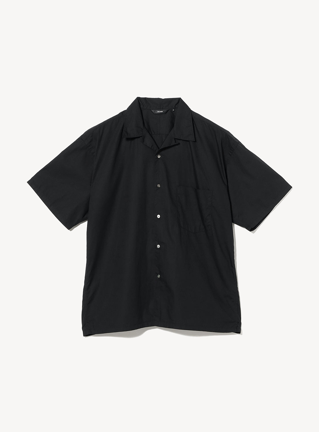 Relaxed Fit Broadcloth Open Collar Shirt